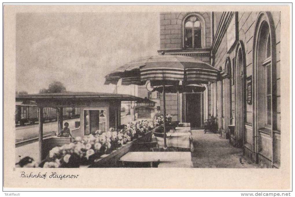 Hagenow Bahnhof Kiosk Sonnenschirm Gaststätte Inh Franz Hellering Tel 263 Belebt Ungelaufen - Hagenow