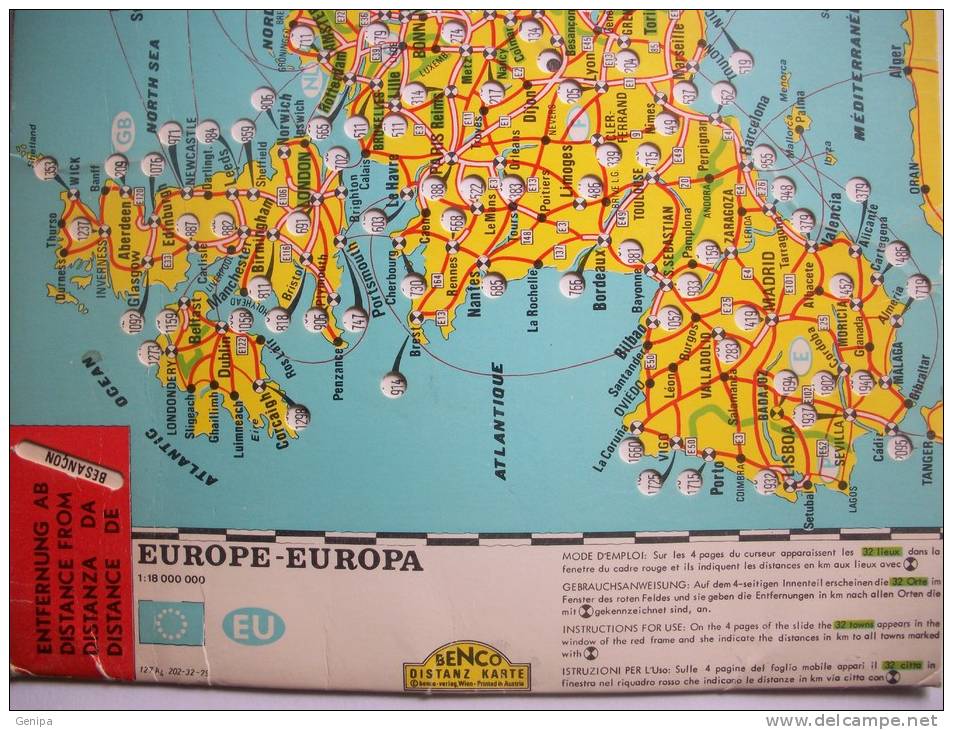 Calculateur De Distances Europeen DK Pneus - Carte Stradali