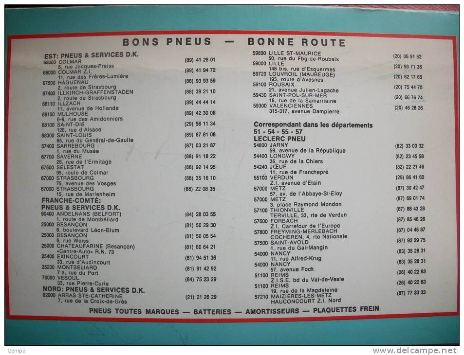 Calculateur De Distances Europeen DK Pneus - Carte Stradali