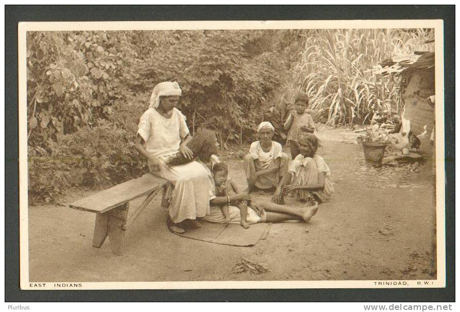 EAST INDIANS ,  HAIR COMBING NATIVES  ,  BRITISH VIRGIN ISLANDS , OLD POSTCARD - Virgin Islands, British