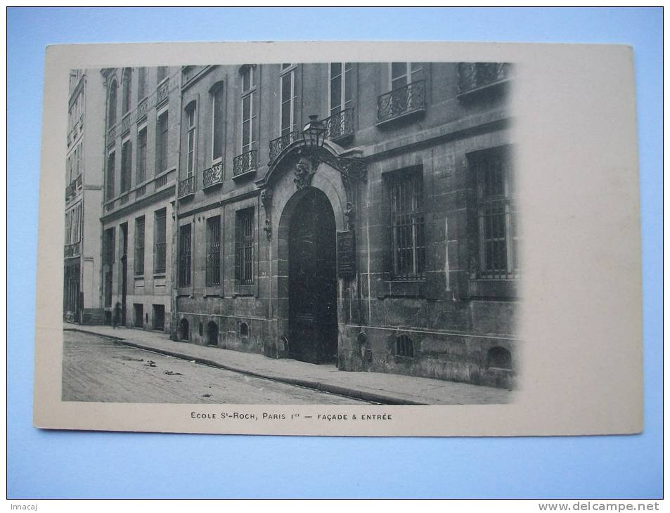 Ma Réf: 62-5-51.                  PARIS     Ecole St Roch   Façade & Entrée.   ( Teinte Bistre ). - Enseignement, Ecoles Et Universités