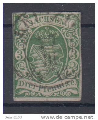 Germany State Saxony 3Pf Mi#2II 1859 USED - Saxony