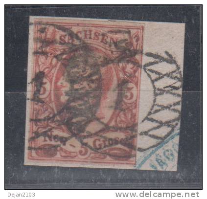 Germany State Saxony 5Ngr Mi#12 1856 USED - Saxe