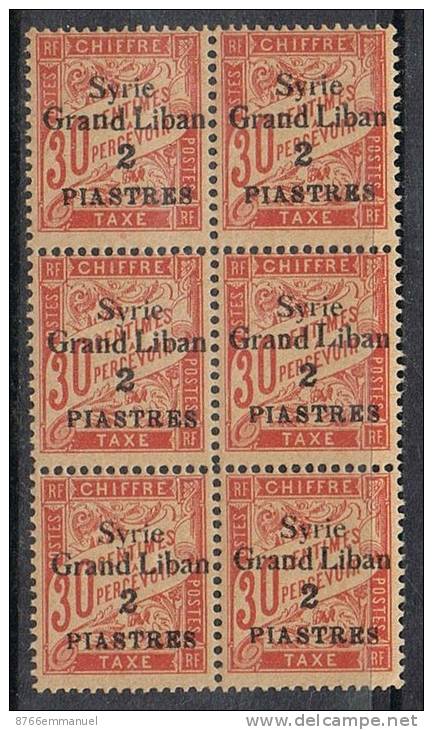 SYRIE TAXE N°19 N** En Bloc De 6 - Postage Due