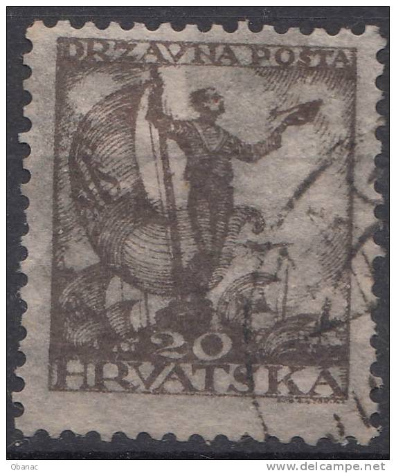 Yugoslavia, Kingdom SHS, Issues For Croatia 1919 Mi#92B, Perforation 12 1/2, Used - Unused Stamps