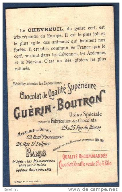 Chromo Chocolat Guerin-Boutron Les Mammifères Le Chevreuil - Guérin-Boutron