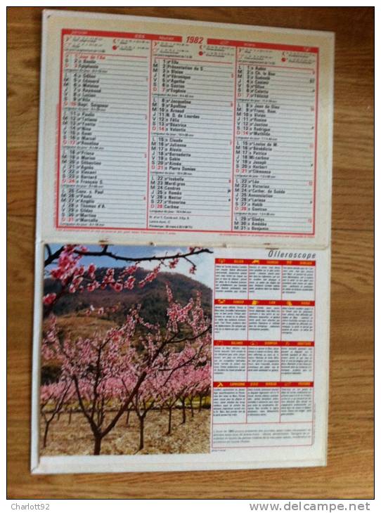 Calendrier Grand Format 1982 OLLER - Formato Grande : 1981-90