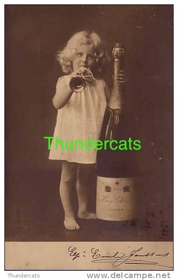 RPPC REAL PHOTO POSTCARD BEAUTIFUL EDWARDIAN GIRL ** CPA TRES JOLIE JEUNE FILLE CHAMPAGNE HENRY ECKEL EPERNAY - Autres & Non Classés