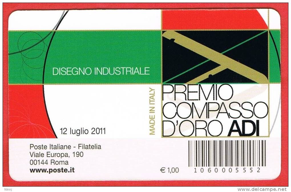 Italia  Tessera  Filatelica €. 0,60  -12.7.11-  "Disegno Industriale" - Philatelistische Karten