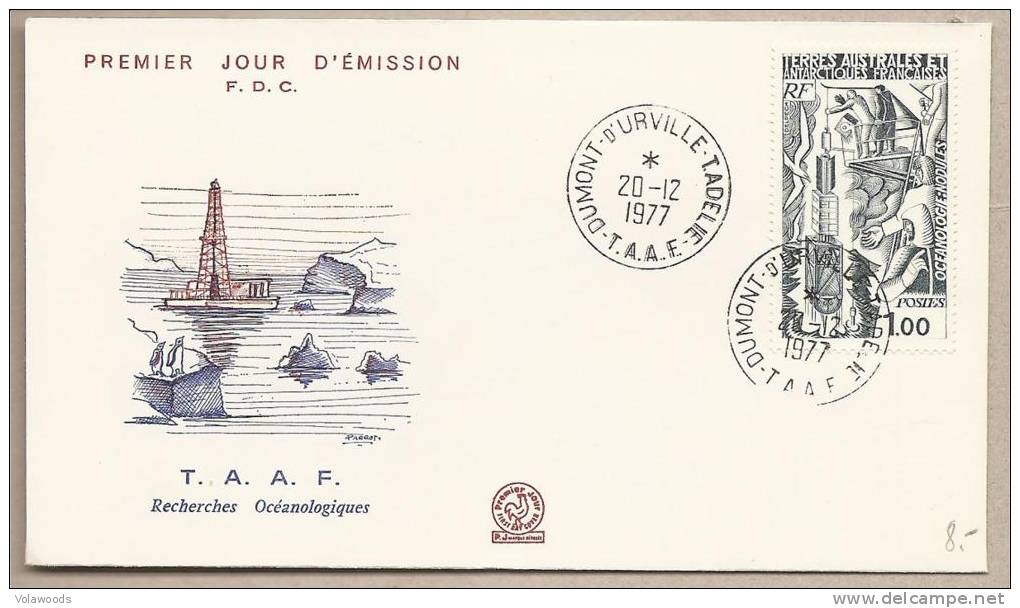 TAAF - Busta FDC: Ricerche Oceanologiche -1977 - FDC