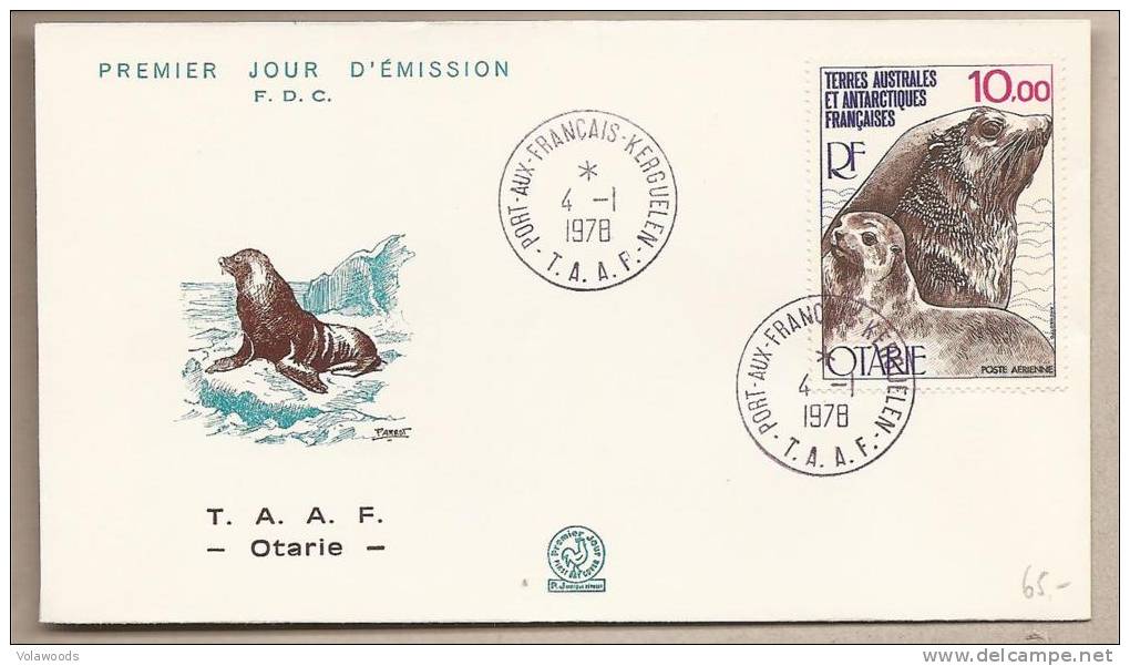 TAAF - Busta FDC Cdi Posta Aerea: Otaria -1978 - FDC