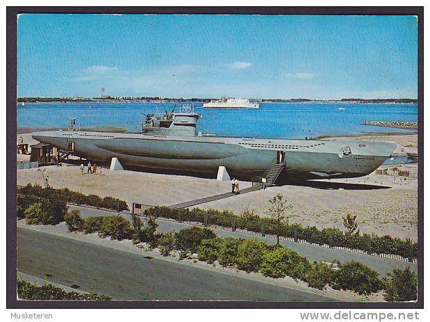 ## Germany PPC Ostseebad Laboe Submarine Unterseebot U-995 Technisches Museum NYKØBING FL. 1977 BRØNSHØJ Denmar(2 Scans) - Sous-marins