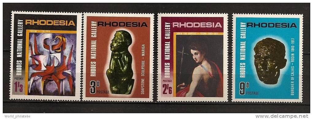 Rhodesie Rhodesia 1967 N° 154 / 7 ** Art, Galerie Nationale, Sculpture, Joram Mariga, Auguste Rodin, Crippa, Tosini - Rhodesien (1964-1980)