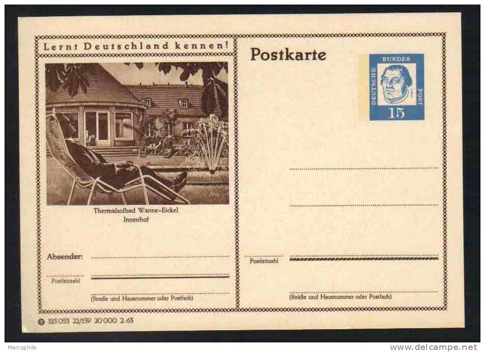 WANNE EICKEL - ALLEMAGNE - RFA - BRD / 1963 ENTIER POSTAL ILLUSTRE # 22/159 (ref E95) - Postkarten - Ungebraucht