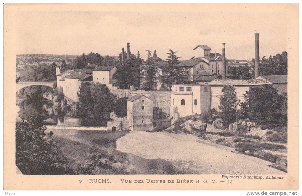 07 - RUOMS - Vue Des Usines De Bière B.G.M. - Ruoms