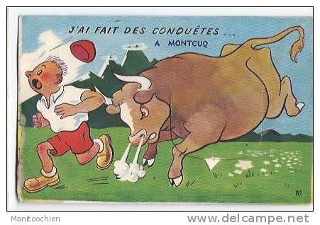 DEP 46 MONTCUQ CARTE SYSTEME AVEC PETITES VUES VACHE - Montcuq