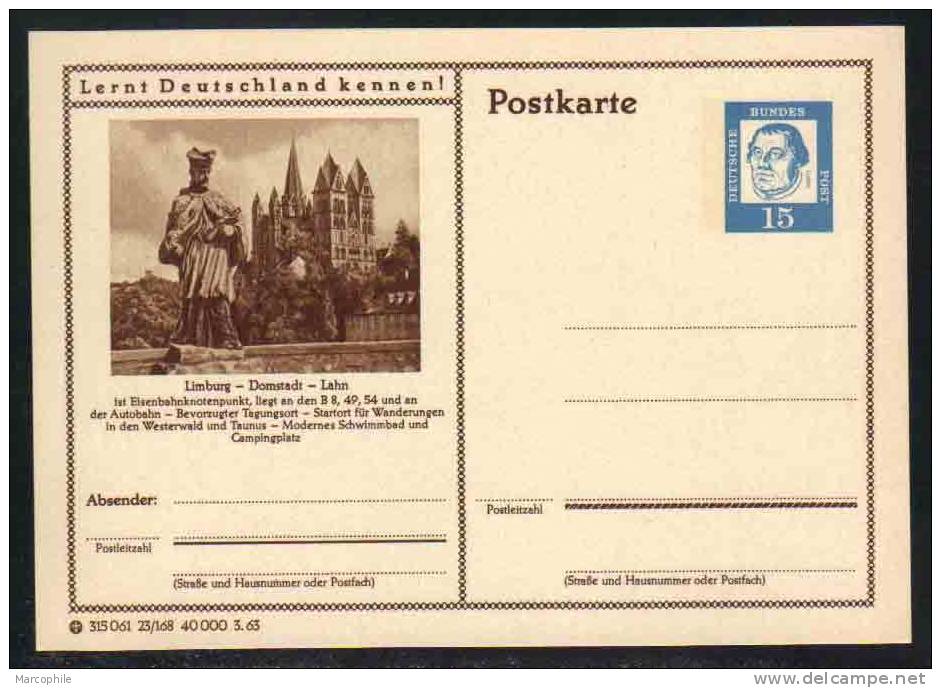 LIMBURG - ALLEMAGNE - RFA - BRD / 1963 ENTIER POSTAL ILLUSTRE # 23/168 (ref E105) - Postales - Nuevos