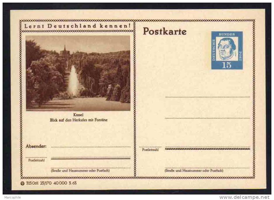 KASSEL - ALLEMAGNE - RFA - BRD / 1963 ENTIER POSTAL ILLUSTRE # 23/170 (ref E107) - Postcards - Mint