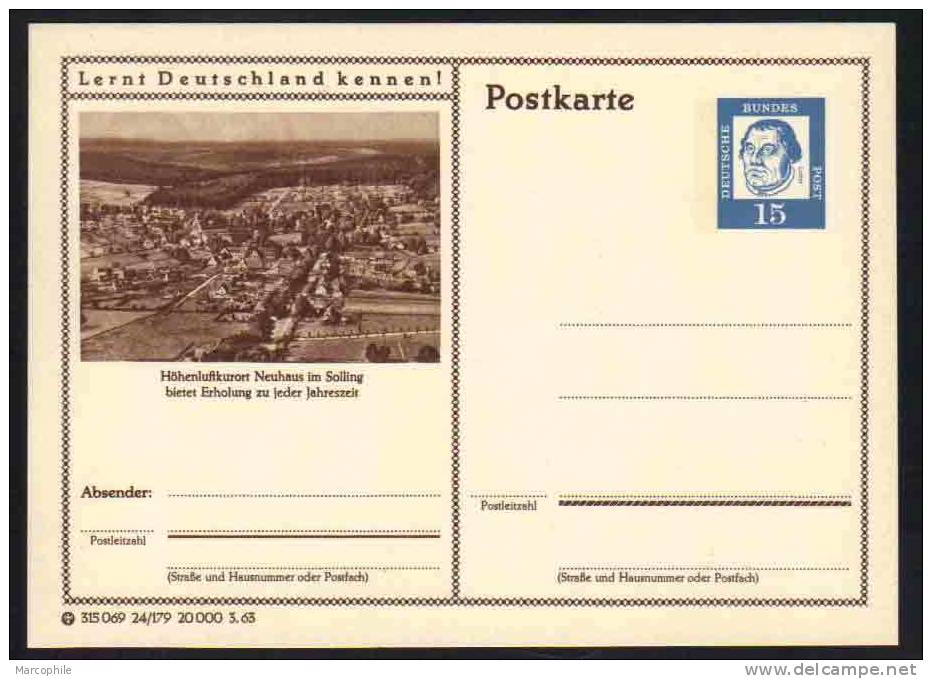 NEUHAUS IM SOLLING -  ALLEMAGNE - RFA - BRD / 1963 ENTIER POSTAL ILLUSTRE # 24/179 (ref E116) - Postcards - Mint