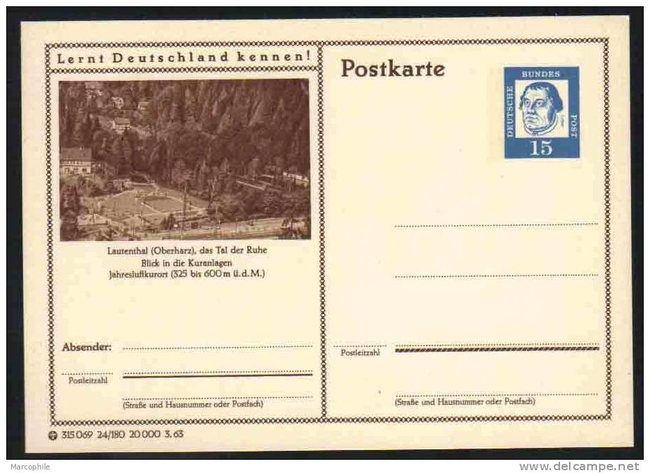 LAUTENTHAL - OBERHARZ -  ALLEMAGNE - RFA - BRD / 1963 ENTIER POSTAL ILLUSTRE # 24/180 (ref E117) - Cartoline - Nuovi