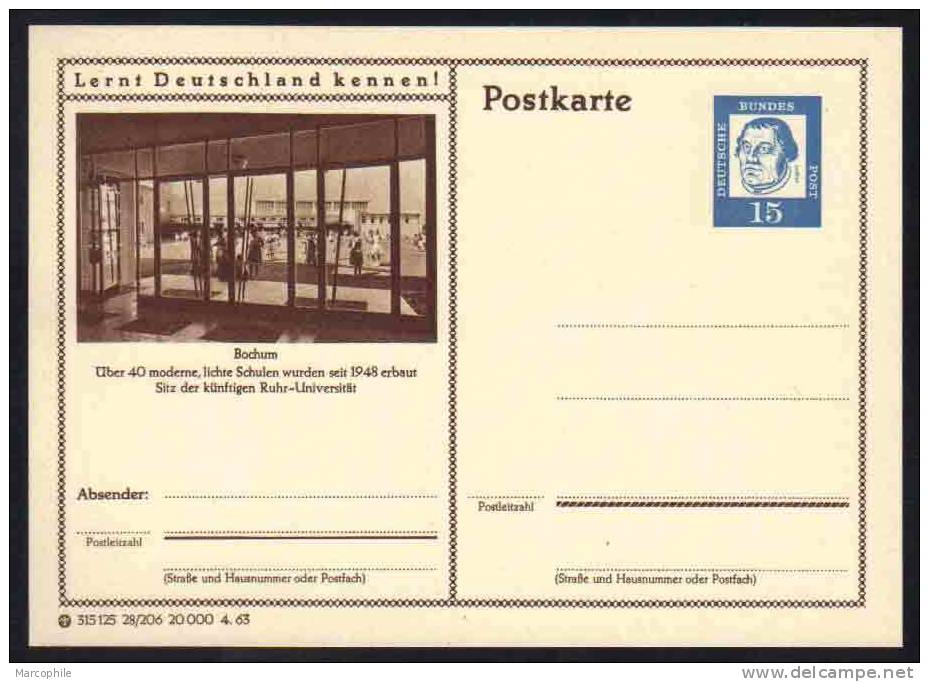 BOCHUM - UNIVERSITÄT -  ALLEMAGNE - RFA - BRD / 1963 ENTIER POSTAL ILLUSTRE # 28/206 (ref E119) - Postkaarten - Ongebruikt