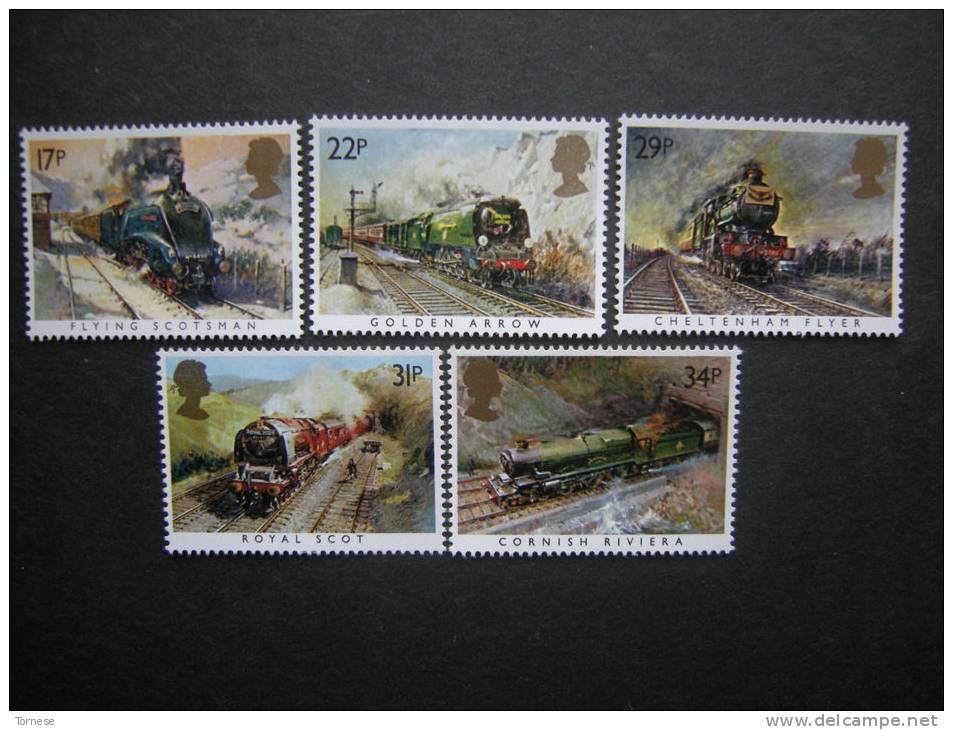 G. B. 1985, N, 1168/72, Famous Trains, Compl. Series, MNH** Postfrish Perfect - Ungebraucht