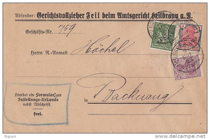 DR Brief Mif Minr.146,153,187 Heilbronn 9.3.22 - Briefe U. Dokumente