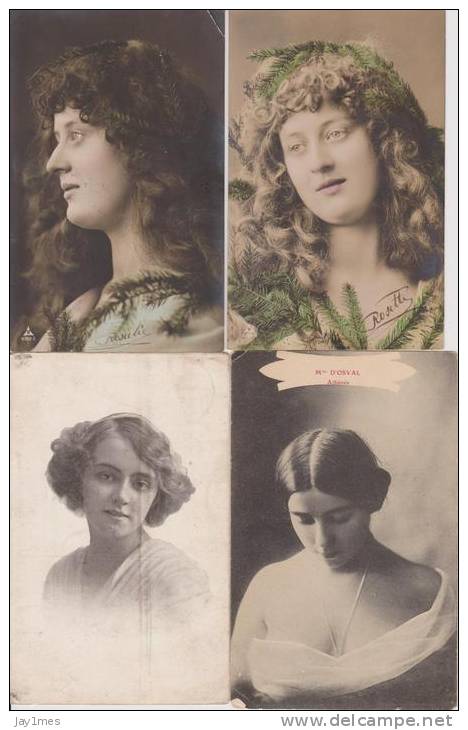 lot 40 cpa-fantaisie--vintage-postcard--femme-woman-frau-visage-face-