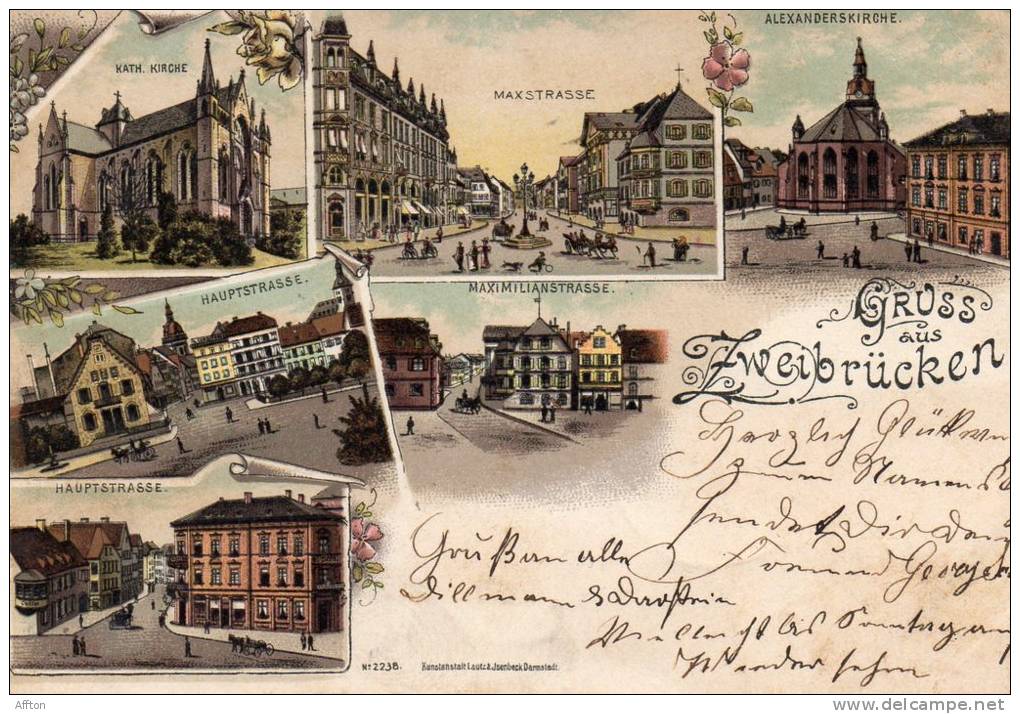 Gruss Aus Zweibrucken 1898 Postcard - Zweibrücken
