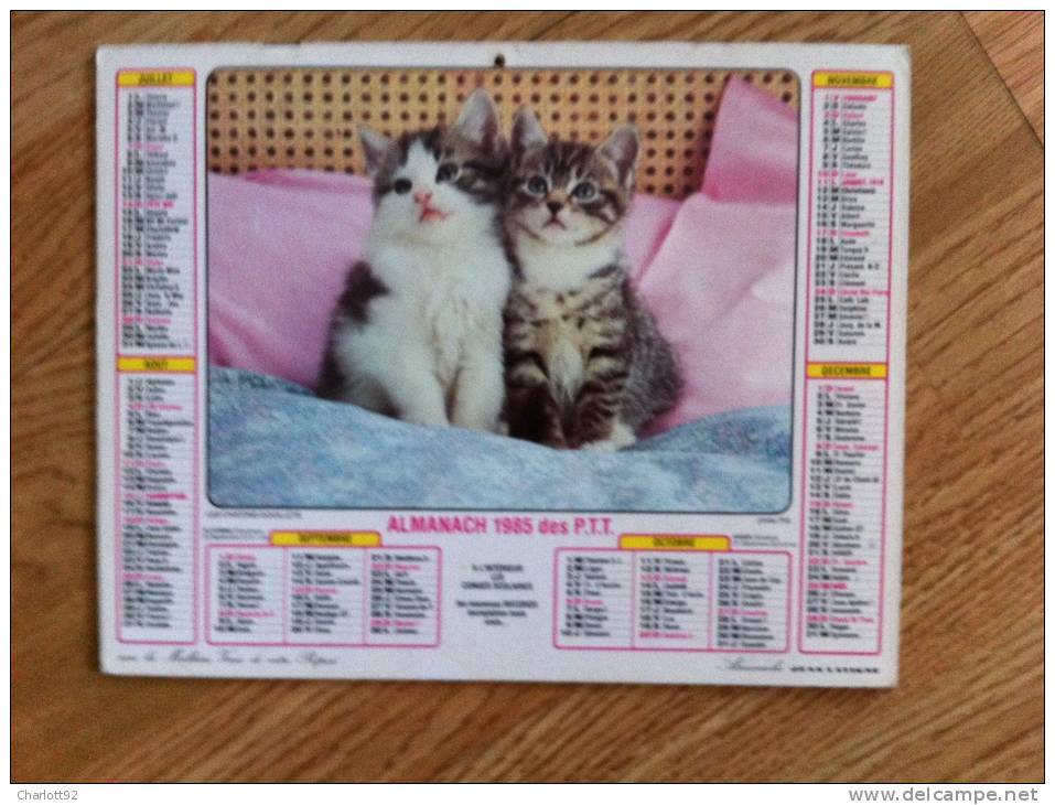 Calendrier Grand Format 1985 LAVIGNE JEAN Decontractes Les Chatons Douillets - Big : 1981-90