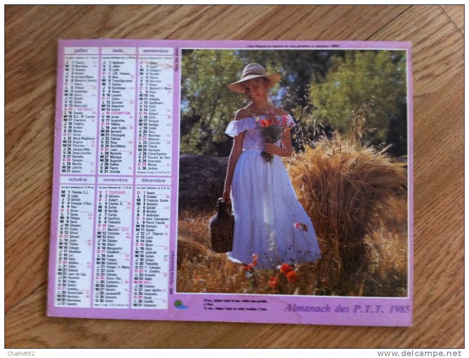 Calendrier Grand Format 1985 OLLER  FEMME ROMANTIQUE RECTO VERSO - Formato Grande : 1981-90