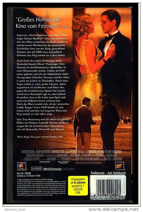 VHS Video  ,  Die Legende Von Bagger Vance  -  Sportfilm Mit Matt Damon , Will Smith - Autres & Non Classés