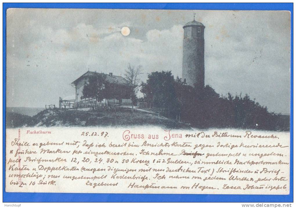 Deutschland; Jena; Fuchsturm; Gruss Aus AK; 1897 - Jena