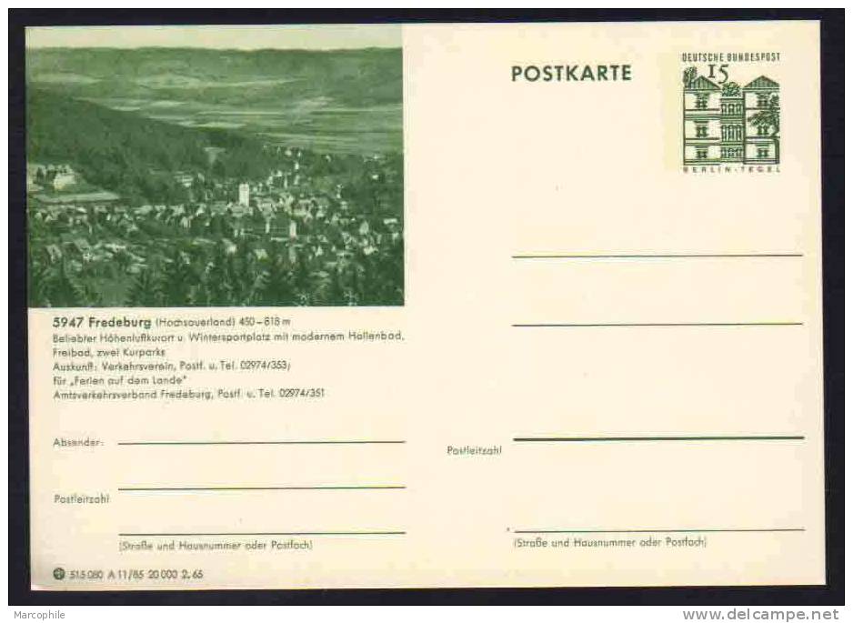 FREDEBURG  -  ALLEMAGNE - RFA - BRD / 1965 ENTIER POSTAL ILLUSTRE # A11/85 (ref E131) - Cartes Postales - Neuves