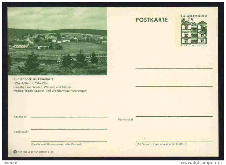 BUNTENBOCK -  ALLEMAGNE - RFA - BRD / 1965 ENTIER POSTAL ILLUSTRE # A11/87 (ref E133) - Cartes Postales - Neuves