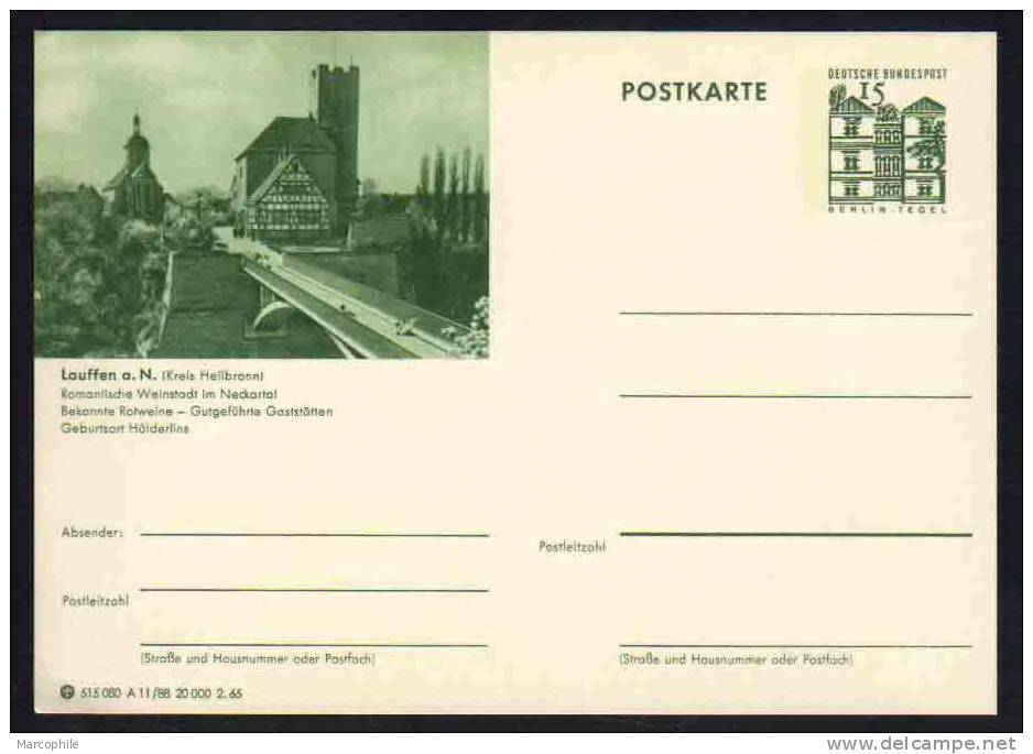 LAUFFEN - NECKAR -  ALLEMAGNE - RFA - BRD / 1965 ENTIER POSTAL ILLUSTRE # A11/88 (ref E134) - Postcards - Mint