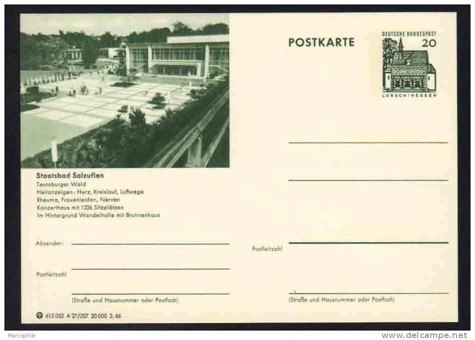 STAATSBAD SALZUFLEN -  ALLEMAGNE - RFA - BRD / 1966 ENTIER POSTAL ILLUSTRE # A27/207 (ref E137) - Postkarten - Ungebraucht