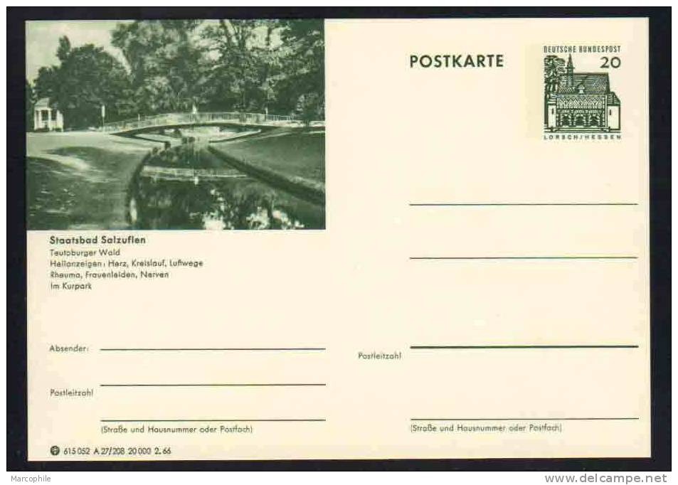STAATSBAD SALZUFLEN -  ALLEMAGNE - RFA - BRD / 1966 ENTIER POSTAL ILLUSTRE # A27/208 (ref E138) - Cartes Postales - Neuves