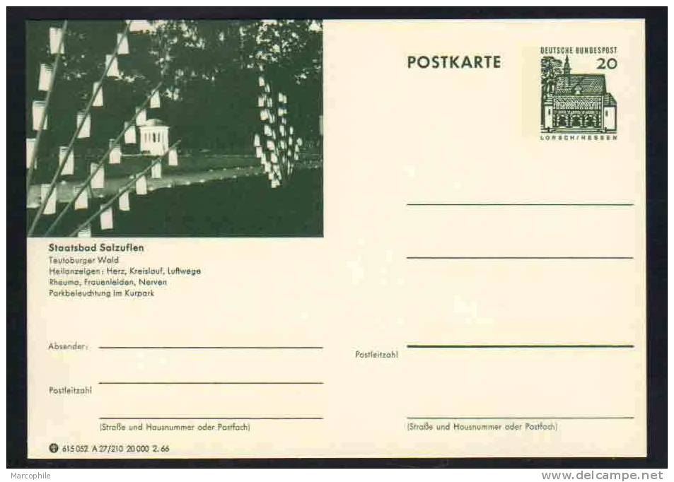 STAATSBAD SALZUFLEN -  ALLEMAGNE - RFA - BRD / 1966 ENTIER POSTAL ILLUSTRE # A27/210 (ref E140) - Postkaarten - Ongebruikt