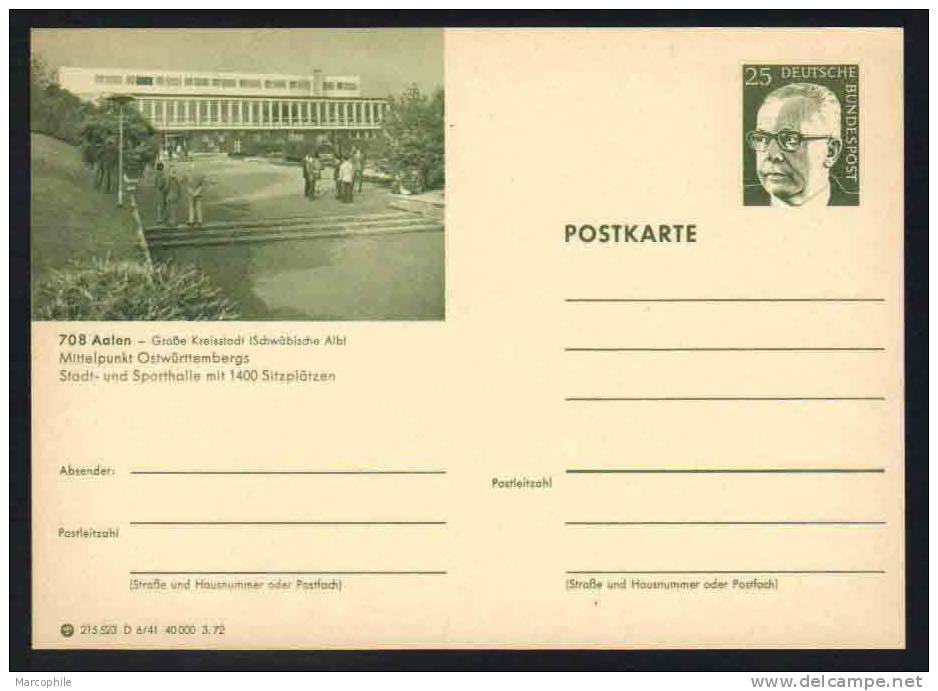 AALEN - SCHWÄBISCHE ALB -  ALLEMAGNE - RFA - BRD / 1972 ENTIER POSTAL ILLUSTRE # D6/41 (ref E151) - Postcards - Mint