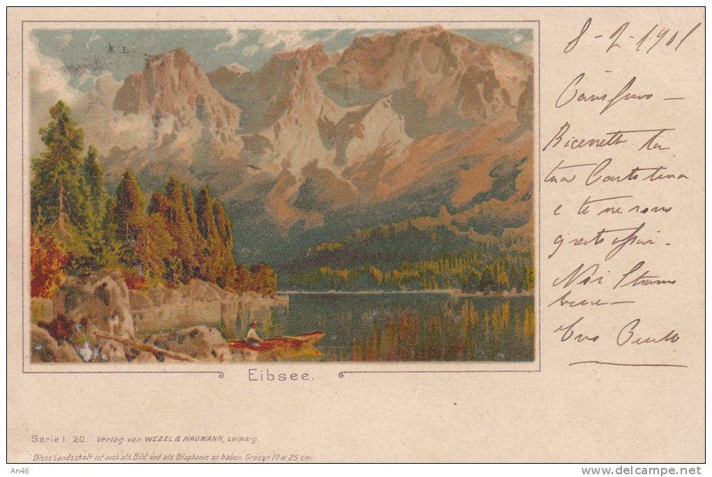 EIBSEE -GERMANIA -  VG 1901  BELLA FOTO D´EPOCA ORIGINALE 100% - Zugspitze