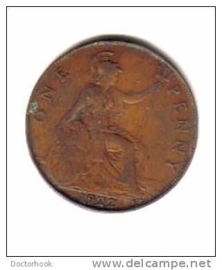GREAT BRITAIN   1  PENNY  1922  (KM # 810) - D. 1 Penny