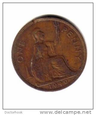 GREAT BRITAIN   1  PENNY  1940  (KM # 845) - D. 1 Penny