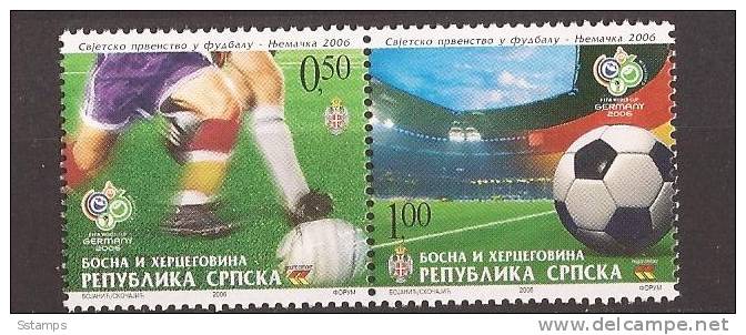 2006X   369-70  BOSNIA ERZEGOVINA REPUBLIKA SRPSKA SPORT  FOOTBALL  FIFA  GERMANIA 2006  MNH - 2006 – Germany