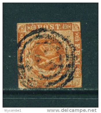 DENMARK  -  1858  4sk  Wavy Line Background  Used As Scan - Oblitérés