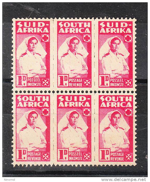 Sud Africa   -  1941-43.  Infermiera  Militare. 3 Coppie South Africa Dentellature Diverse. Rare - Medicina