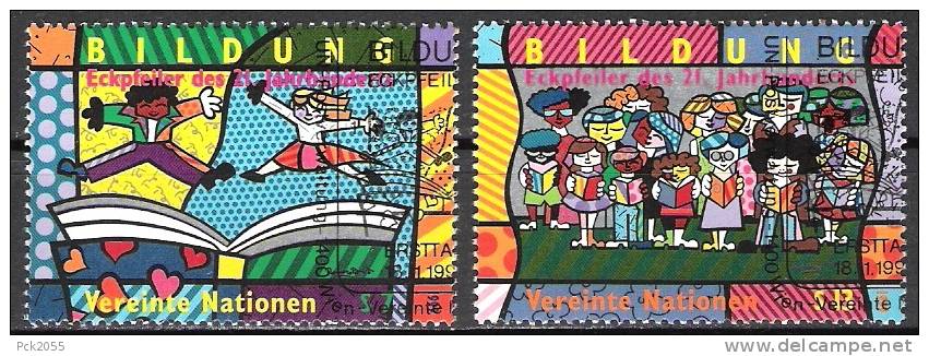 UNO Wien 1999 MiNr.300-301 Gest. Bildung- Eckpfeiler Des 21.Jahrhuderts ( 1551 ) - Used Stamps