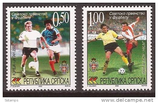 2002X  243-44   BOSNIA ERZEGOVINA REPUBLIKA SRPSKA SPORT CALCIO FOOTBALL JAPAN - SOUTH KOREA MNH - 2002 – Südkorea / Japan