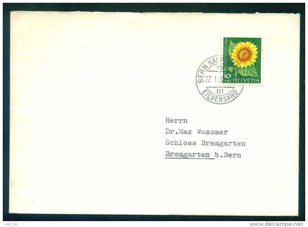 114353 Cover Lettre Brief  1962 SONNENBLUME , SUN FLOWER Switzerland Suisse Schweiz Zwitserland - Lettres & Documents