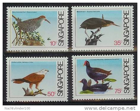 Mux163 FAUNA VOGELS ADELAAR HOENDER REIGER BIRDS HERON EAGLE VÖGEL AVES OISEAUX SINGAPORE 1984 PF/MNH - Collections, Lots & Séries